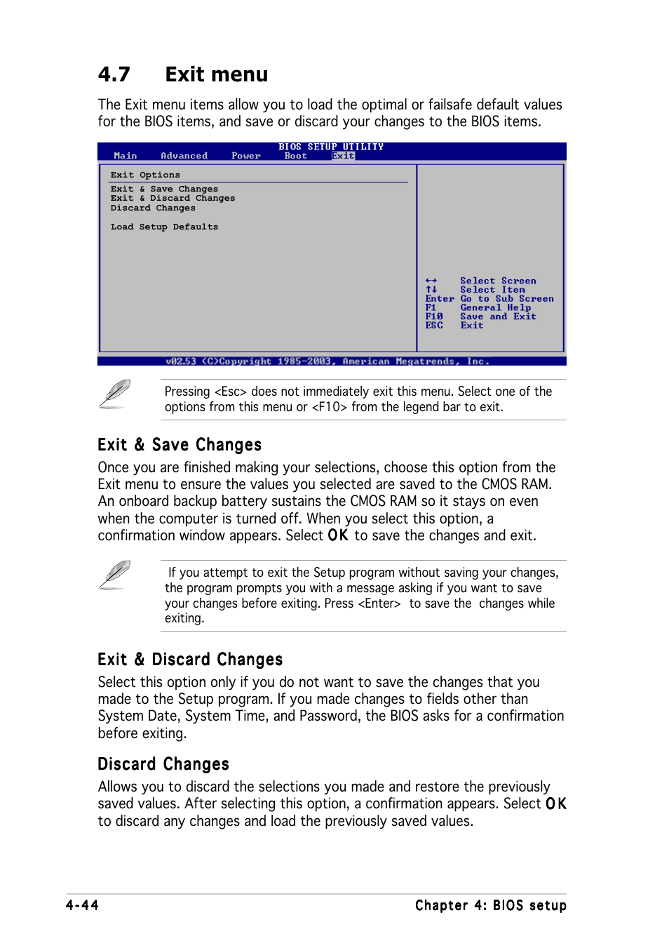 7 exit menu | Asus P5WD2-E Premium User Manual | Page 118 / 174