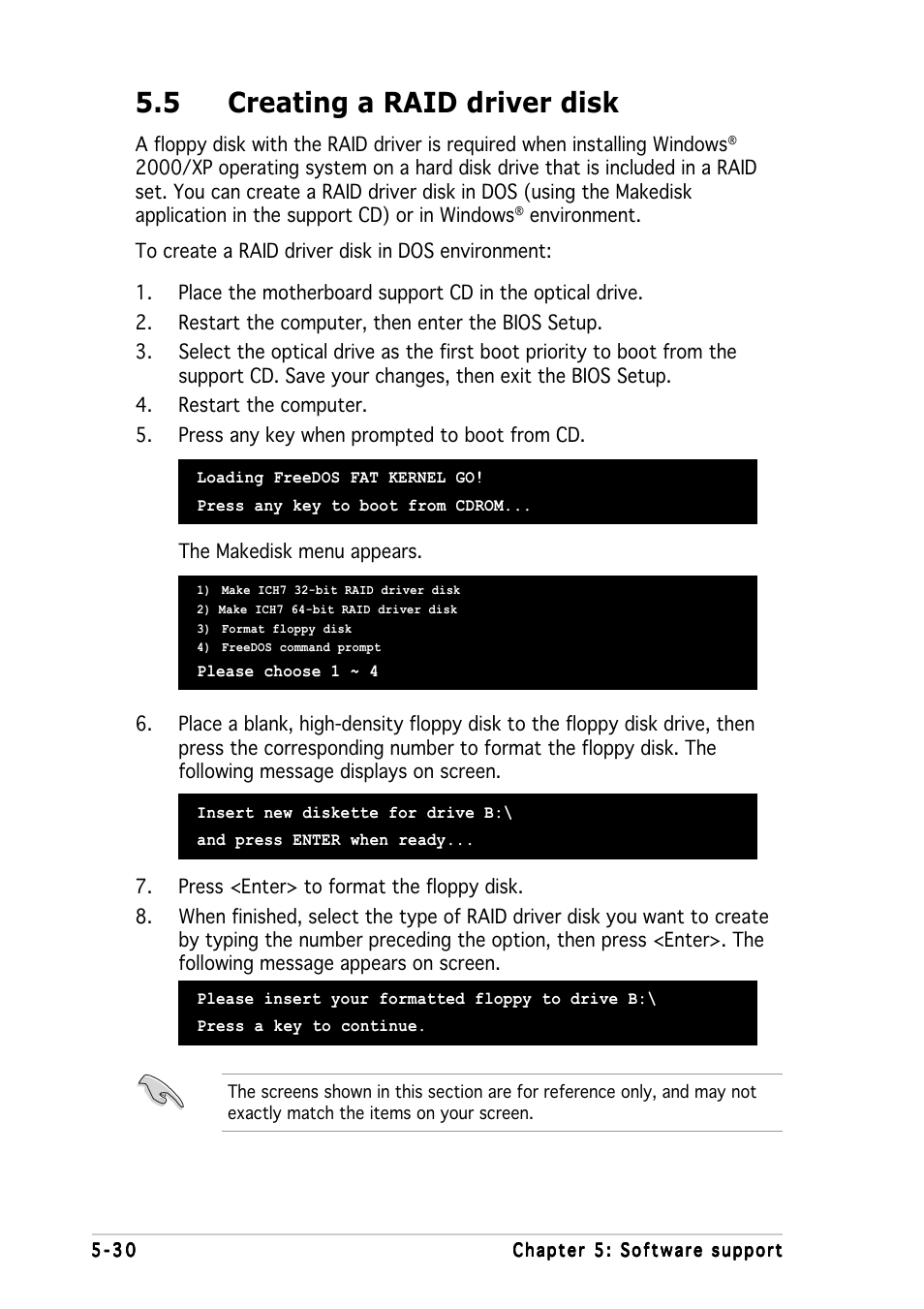 5 creating a raid driver disk | Asus P5WD2-E Premium User Manual | Page 152 / 174