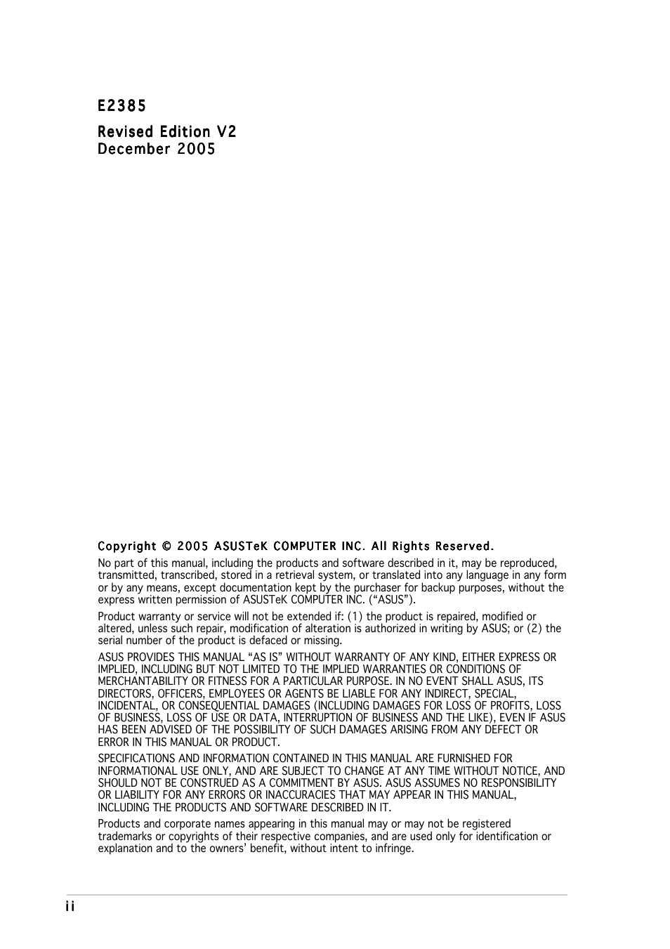 Asus P5WD2-E Premium User Manual | Page 2 / 174