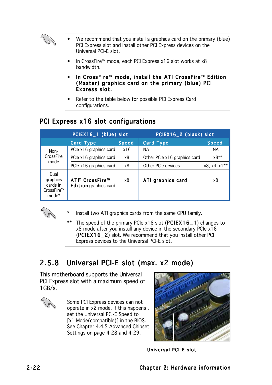 Pci express x16 slot configurations | Asus P5WD2-E Premium User Manual | Page 50 / 174