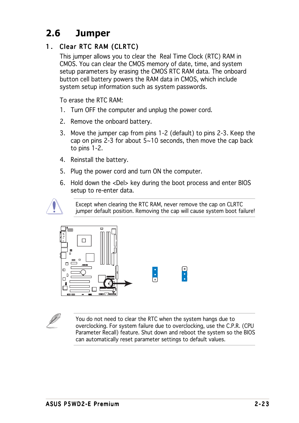 6 jumper | Asus P5WD2-E Premium User Manual | Page 51 / 174