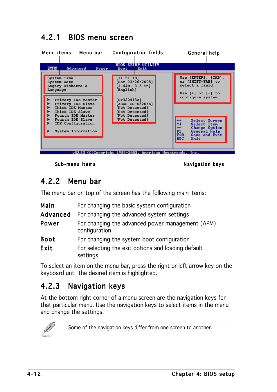 2 menu bar menu bar menu bar menu bar menu bar | Asus P5WD2-E Premium User Manual | Page 86 / 174