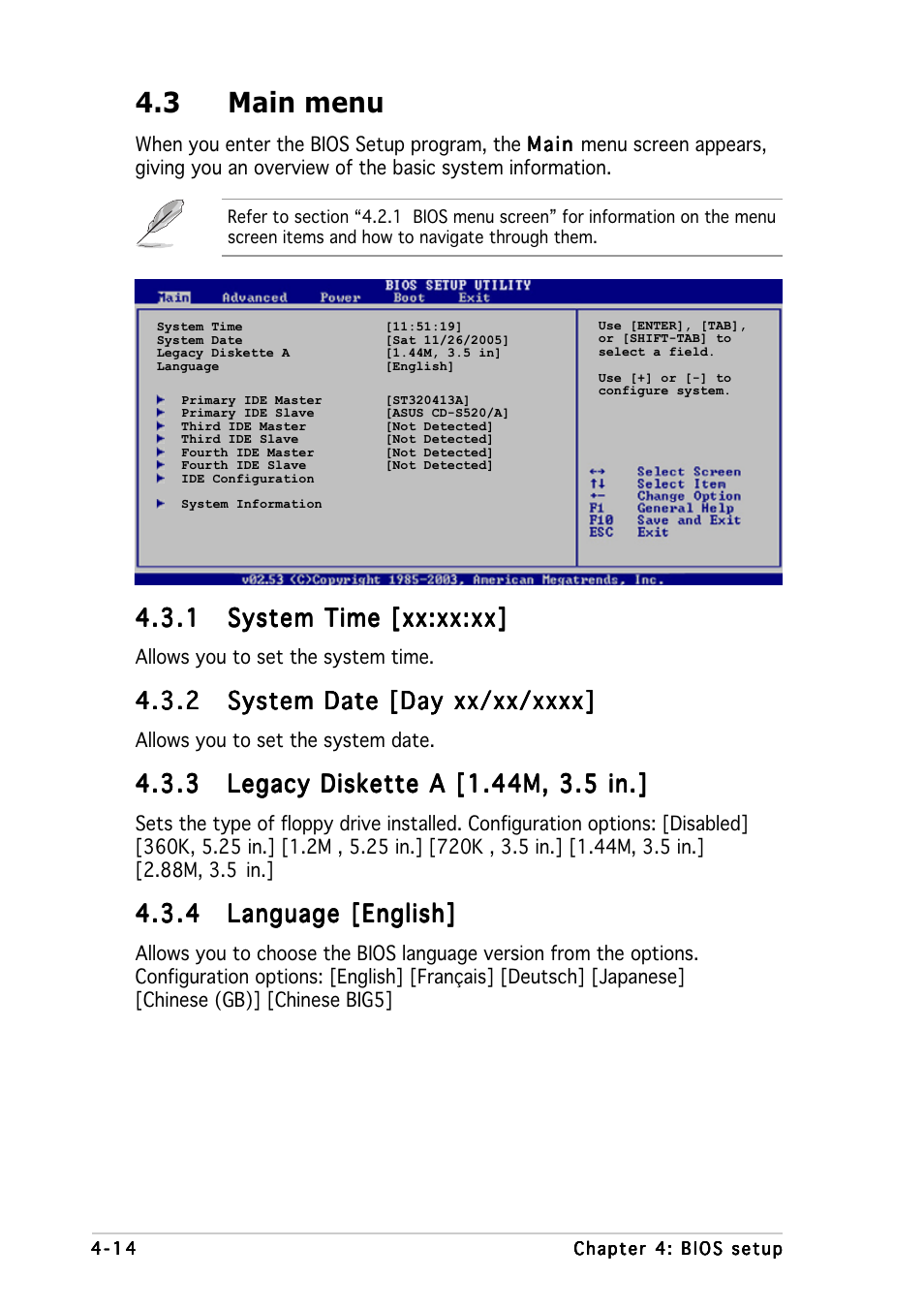 3 main menu | Asus P5WD2-E Premium User Manual | Page 88 / 174