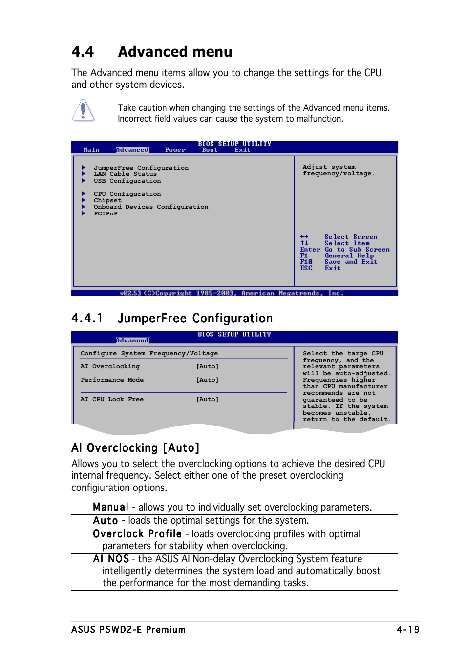 4 advanced menu | Asus P5WD2-E Premium User Manual | Page 93 / 174