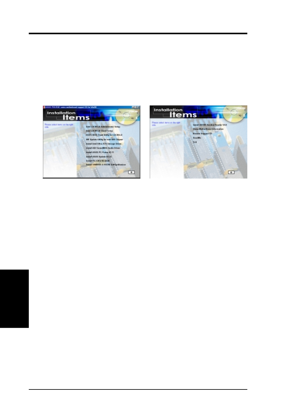 Software setup, 2 cuc series motherboard support cd, 1 installation menu | Asus CUC2000 User Manual | Page 80 / 122