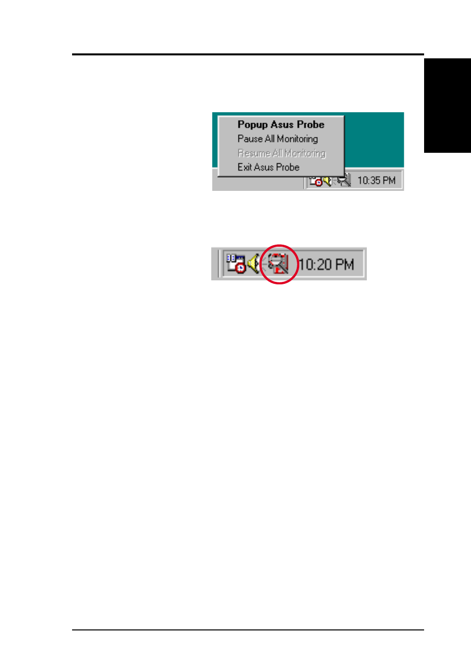 Software reference, 3 asus pc probe task bar icon | Asus CUC2000 User Manual | Page 99 / 122