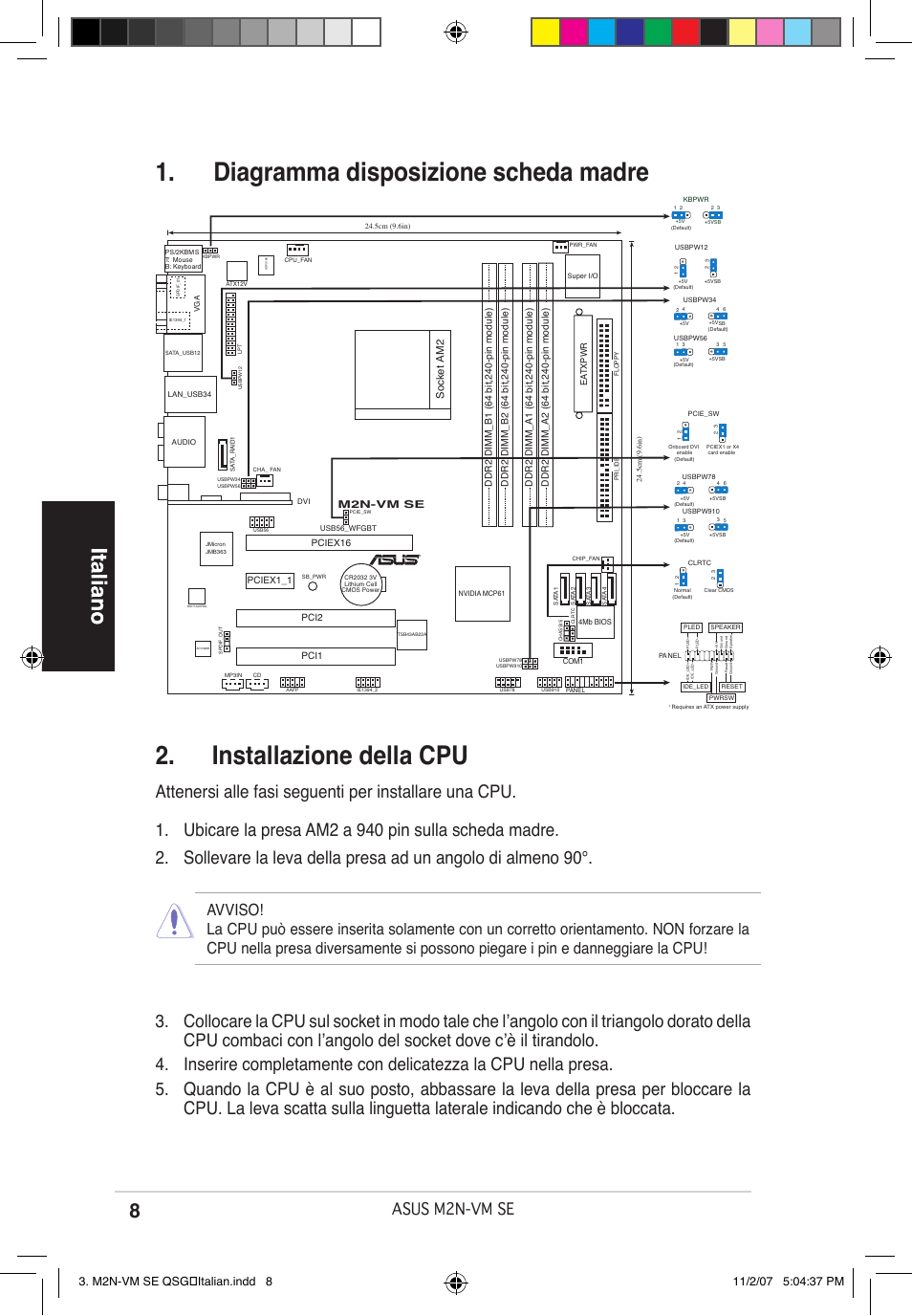 Asus m2n-vm se, Socket am2 | Asus M2N-VM SE User Manual | Page 8 / 38