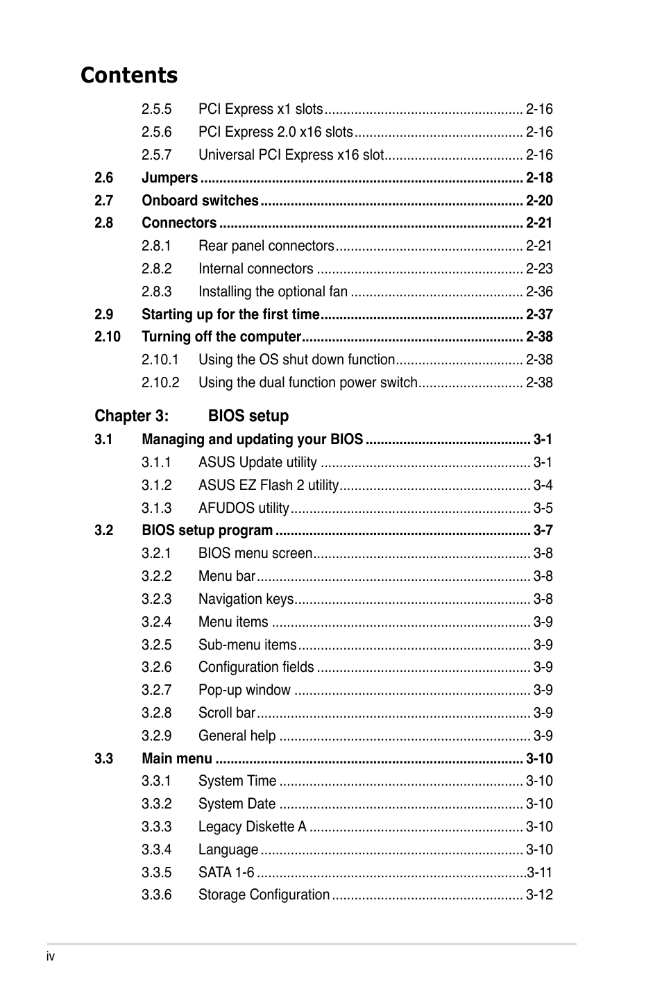 Asus P5Q Deluxe User Manual | Page 4 / 186