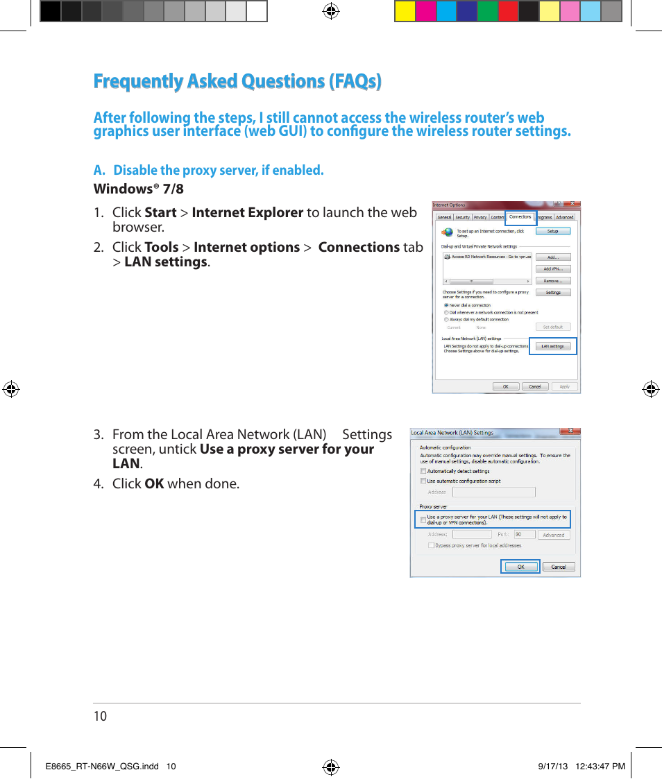 Frequently asked questions (faqs) | Asus RT-N66W User Manual | Page 10 / 26