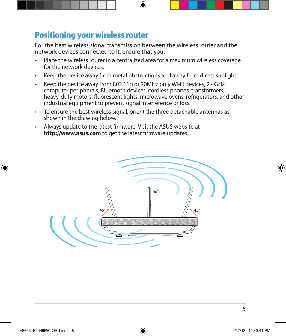 Positioning your wireless router | Asus RT-N66W User Manual | Page 5 / 26