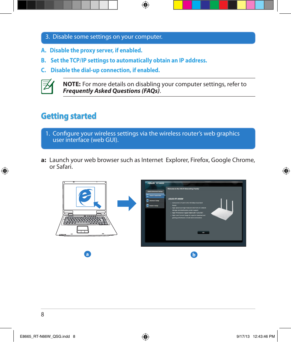 Getting started | Asus RT-N66W User Manual | Page 8 / 26