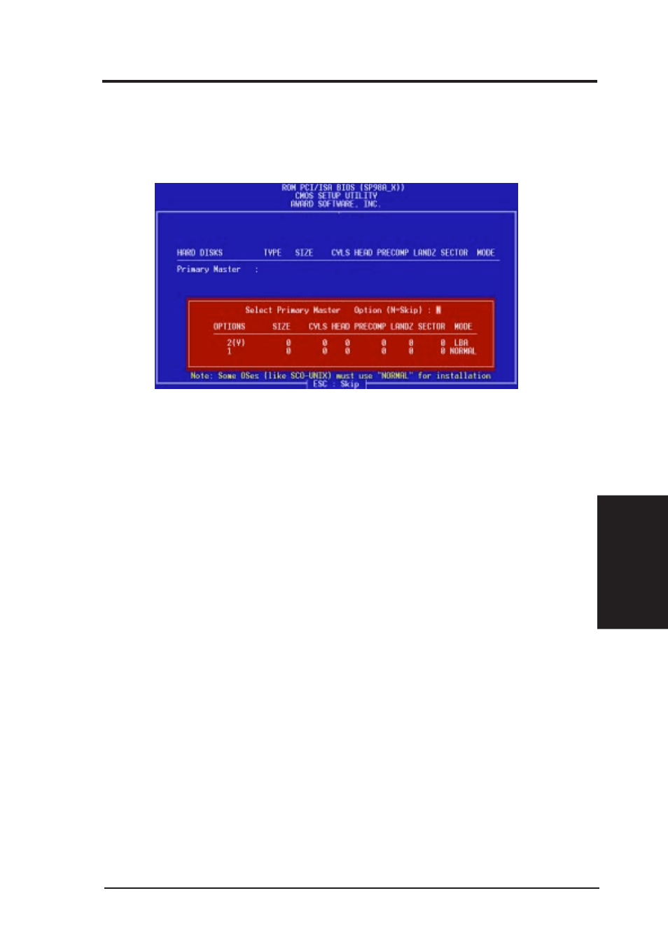 Iv. bios software, Ide hdd auto detection | Asus SP98AGP-X User Manual | Page 53 / 64