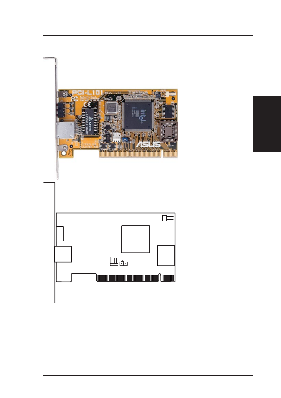 Vii. asus lan card, Asus pci-l101 fast ethernet card, Asus sp98agp-x user’s manual 63 | Asus SP98AGP-X User Manual | Page 63 / 64