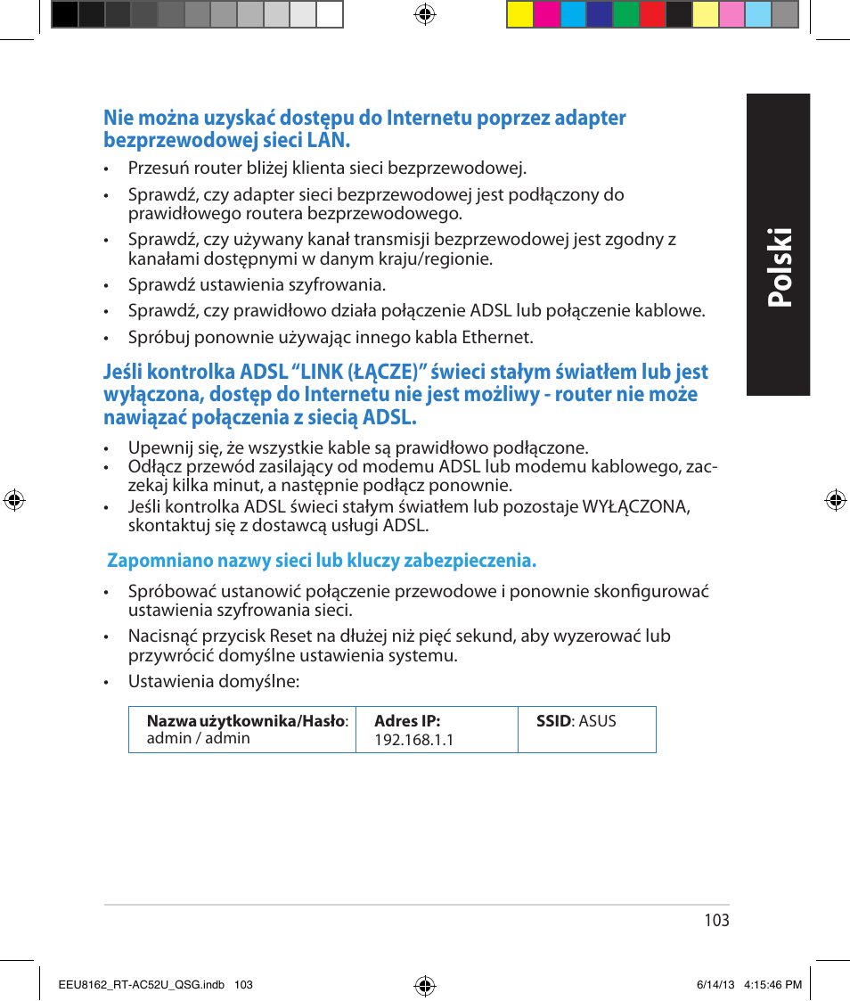 Polsk i | Asus RT-AC52U User Manual | Page 100 / 220