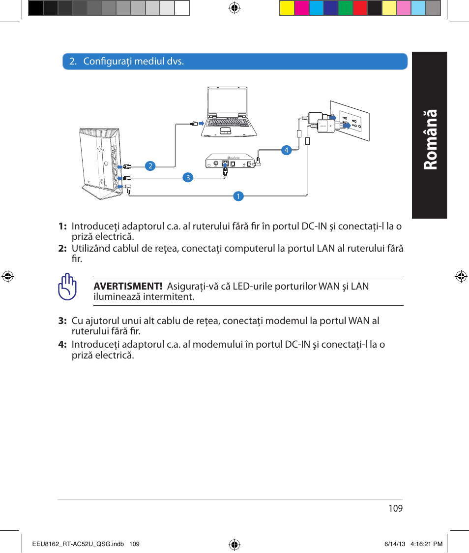 Română | Asus RT-AC52U User Manual | Page 106 / 220