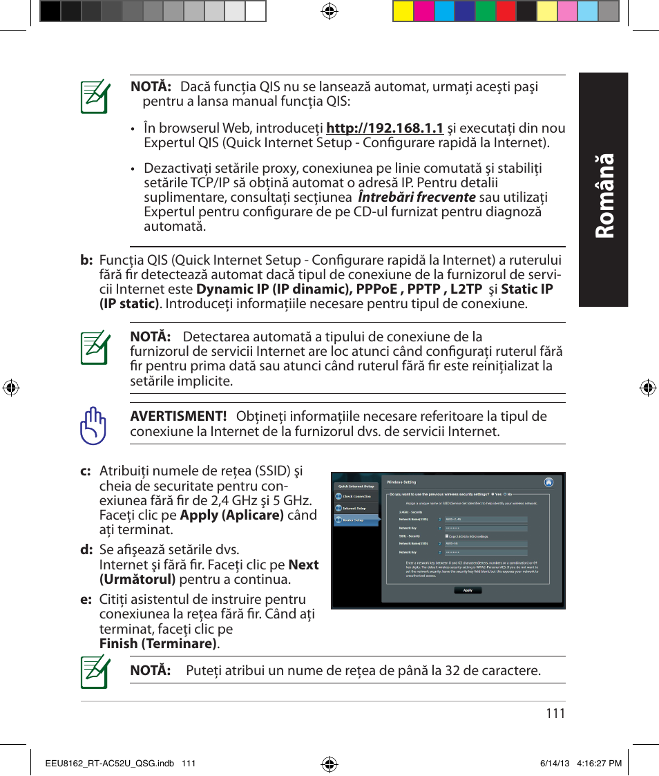 Română | Asus RT-AC52U User Manual | Page 108 / 220