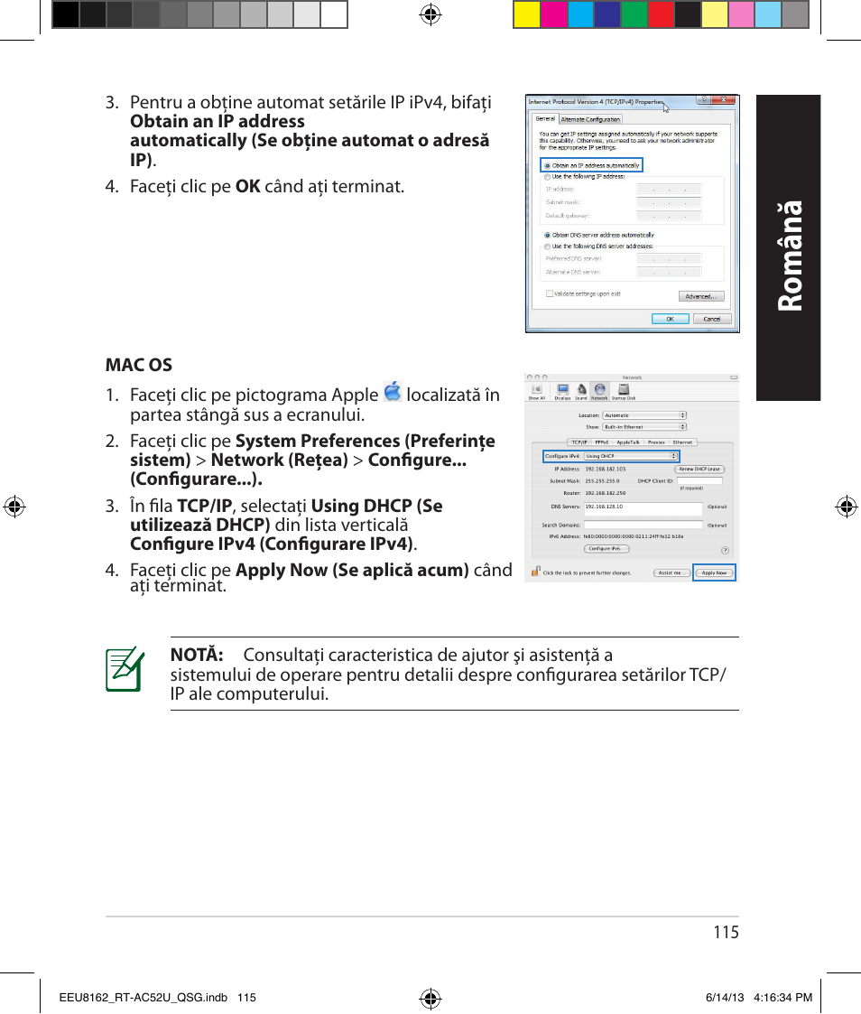 Română | Asus RT-AC52U User Manual | Page 112 / 220