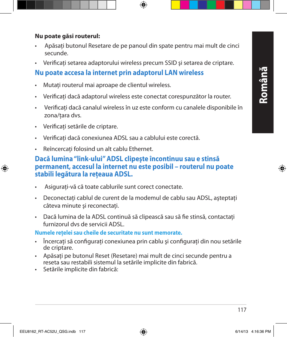 Română | Asus RT-AC52U User Manual | Page 114 / 220