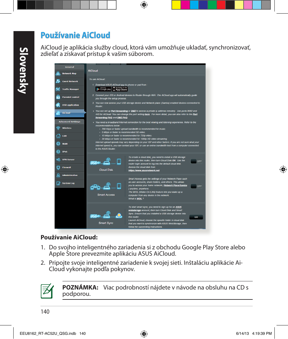 Slo vensk y, Používanie aicloud | Asus RT-AC52U User Manual | Page 137 / 220