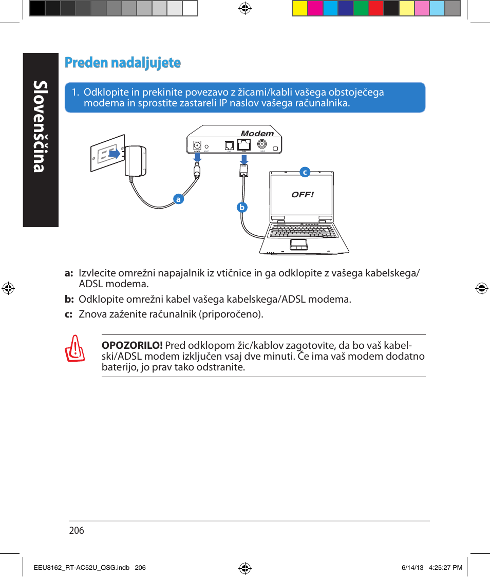 Slo venščina, Preden nadaljujete | Asus RT-AC52U User Manual | Page 203 / 220