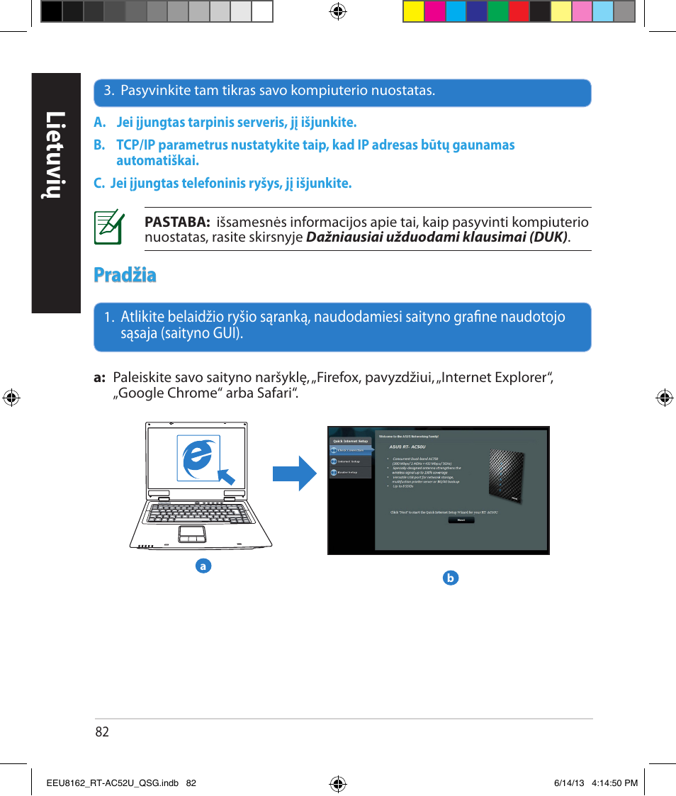 Lietuvių, Pradžia | Asus RT-AC52U User Manual | Page 79 / 220