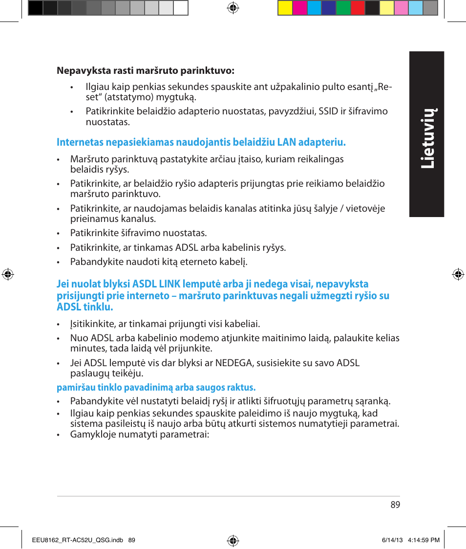 Lietuvių | Asus RT-AC52U User Manual | Page 86 / 220