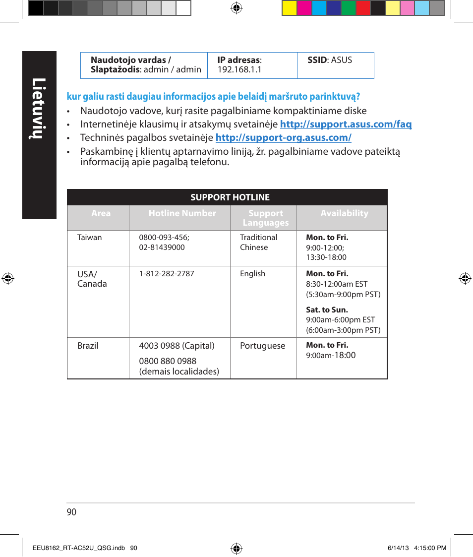 Lietuvių | Asus RT-AC52U User Manual | Page 87 / 220