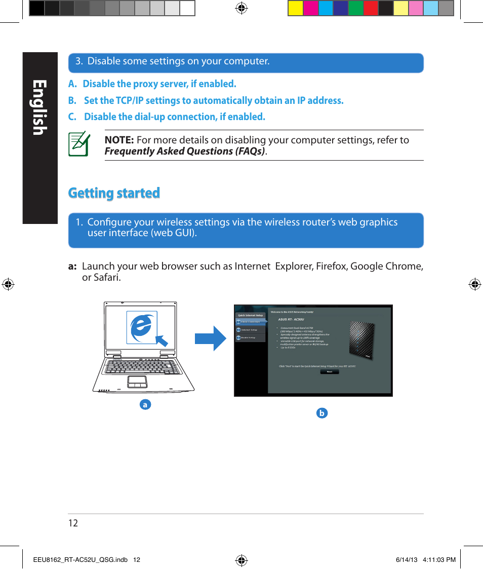 English, Getting started | Asus RT-AC52U User Manual | Page 9 / 220