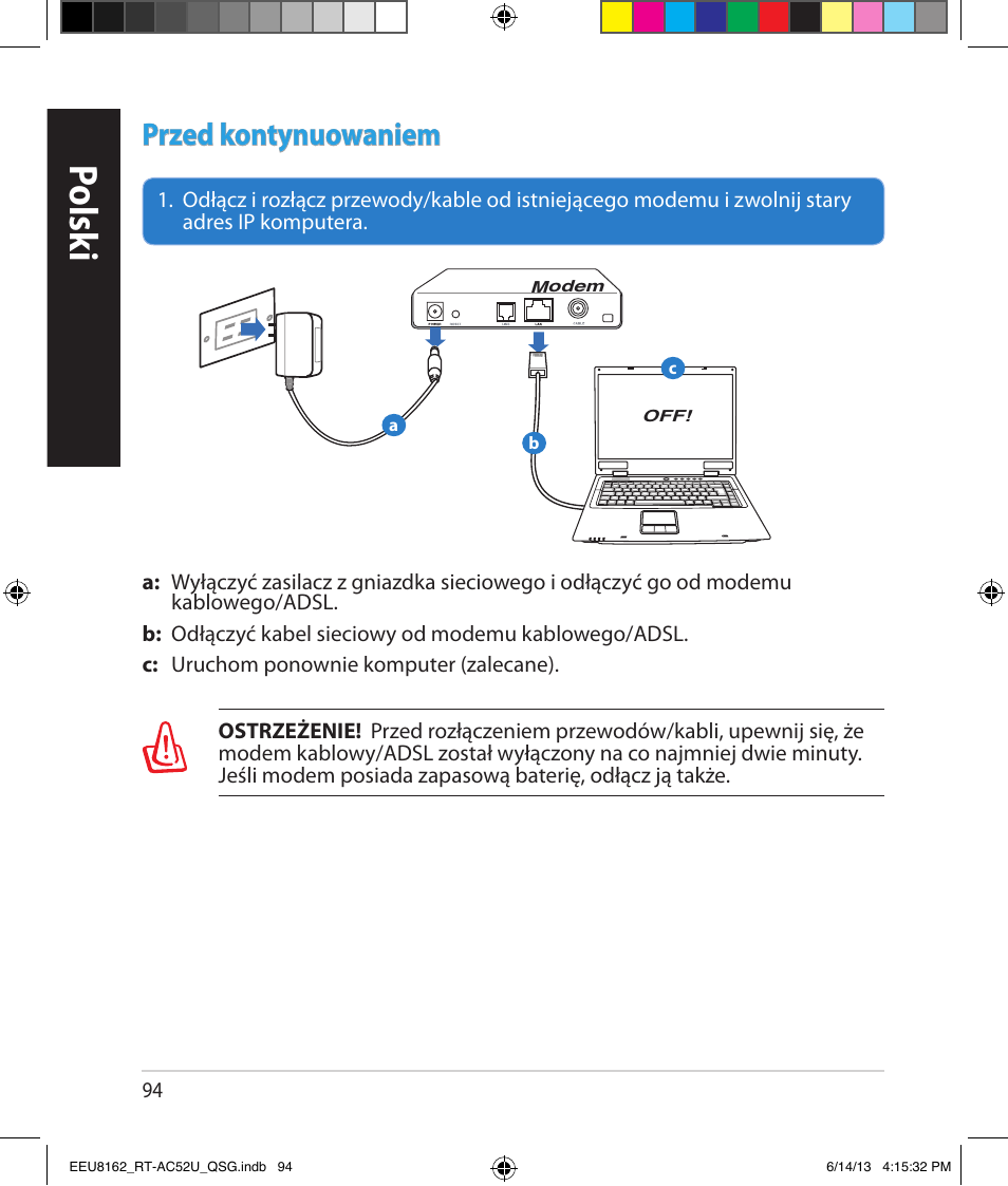 Polsk i, Przed kontynuowaniem | Asus RT-AC52U User Manual | Page 91 / 220