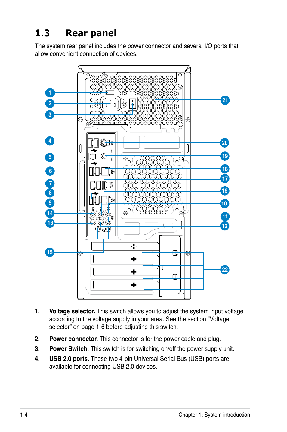 3 rear panel | Asus V3-P5P43 User Manual | Page 14 / 114