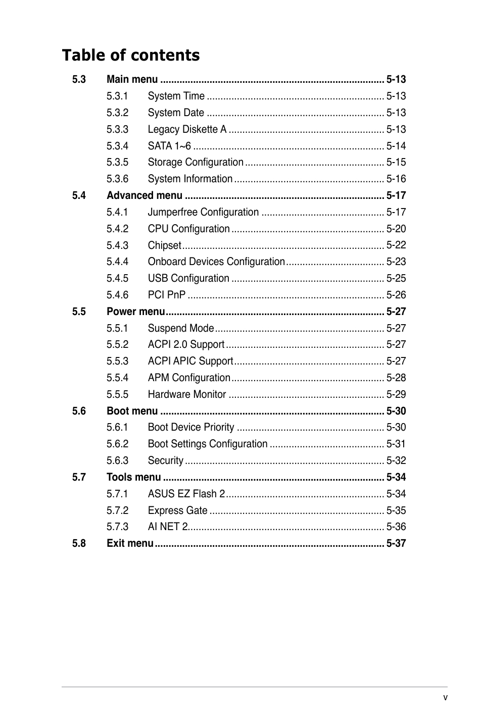 Asus V3-P5P43 User Manual | Page 5 / 114