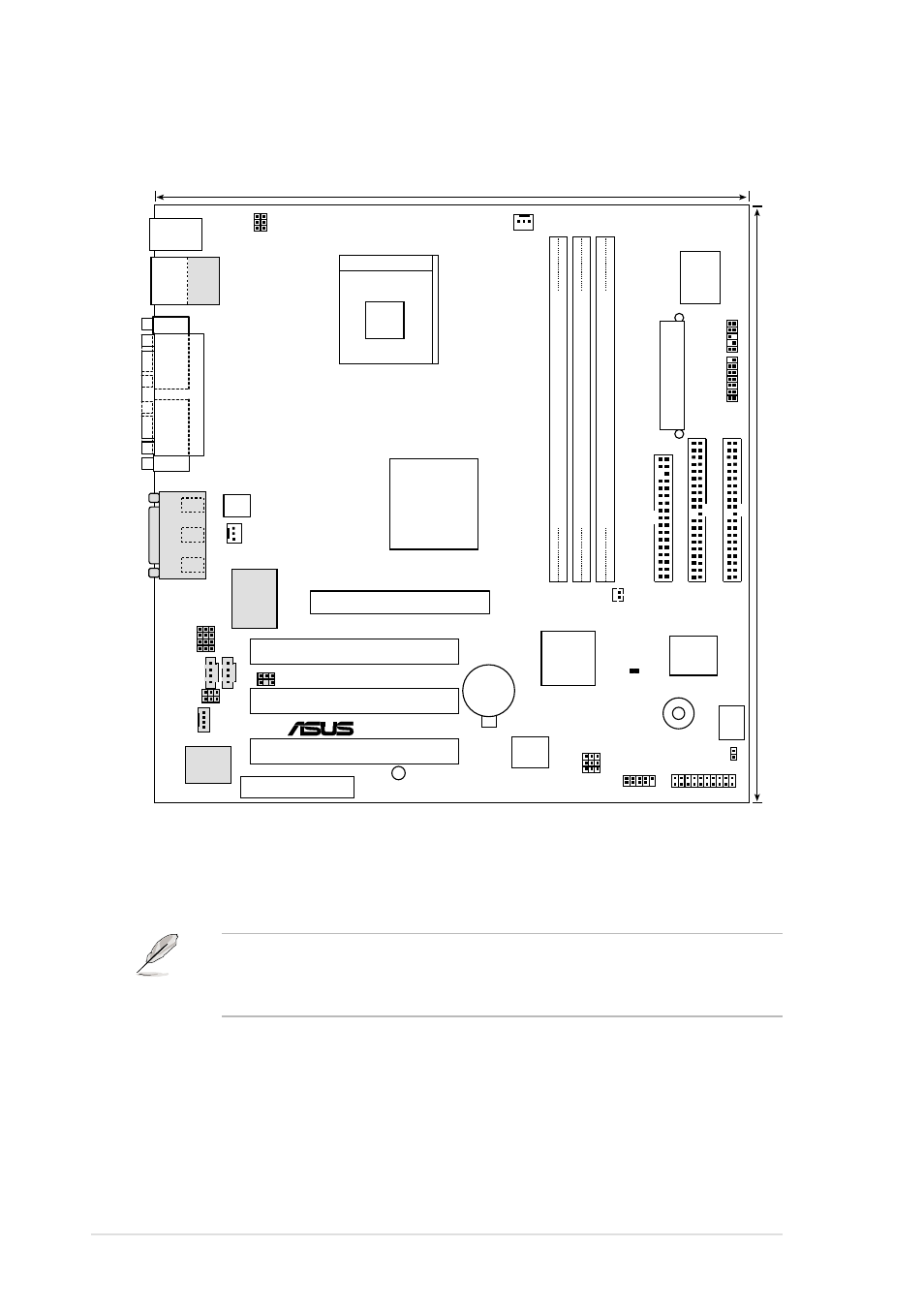 2 motherboard layout, 2 chapter 2: hardware information, Figure 2-2 motherboard layout | Intel 845, Pci1 pci2 pci3, P4b-m | Asus D700-NIB User Manual | Page 22 / 116