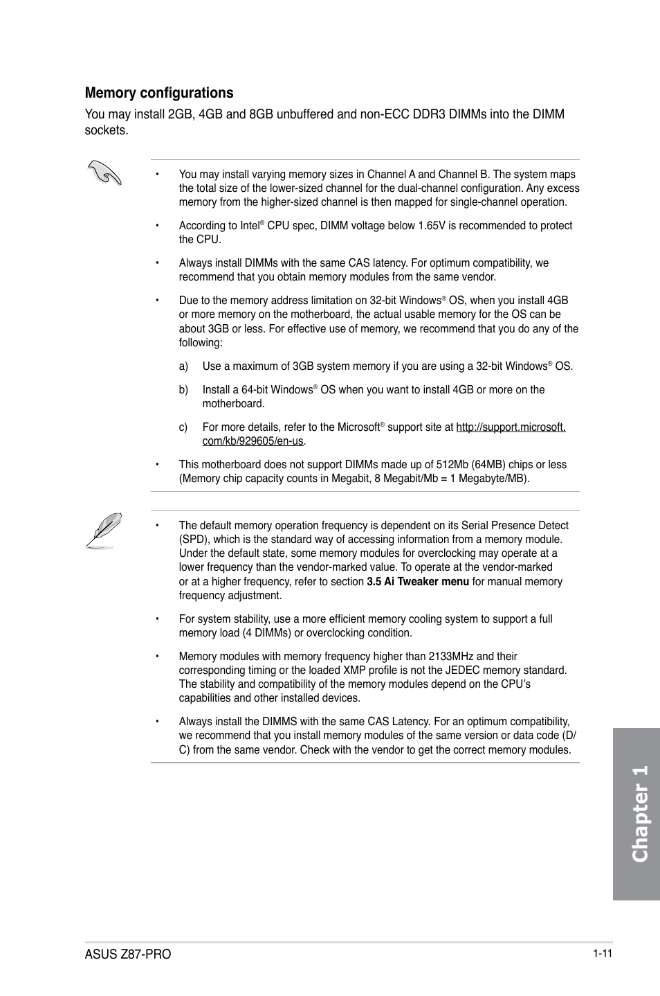 Chapter 1 | Asus Z87-PRO User Manual | Page 27 / 168