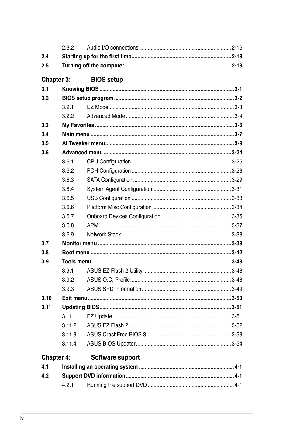 Asus Z87-PRO User Manual | Page 4 / 168