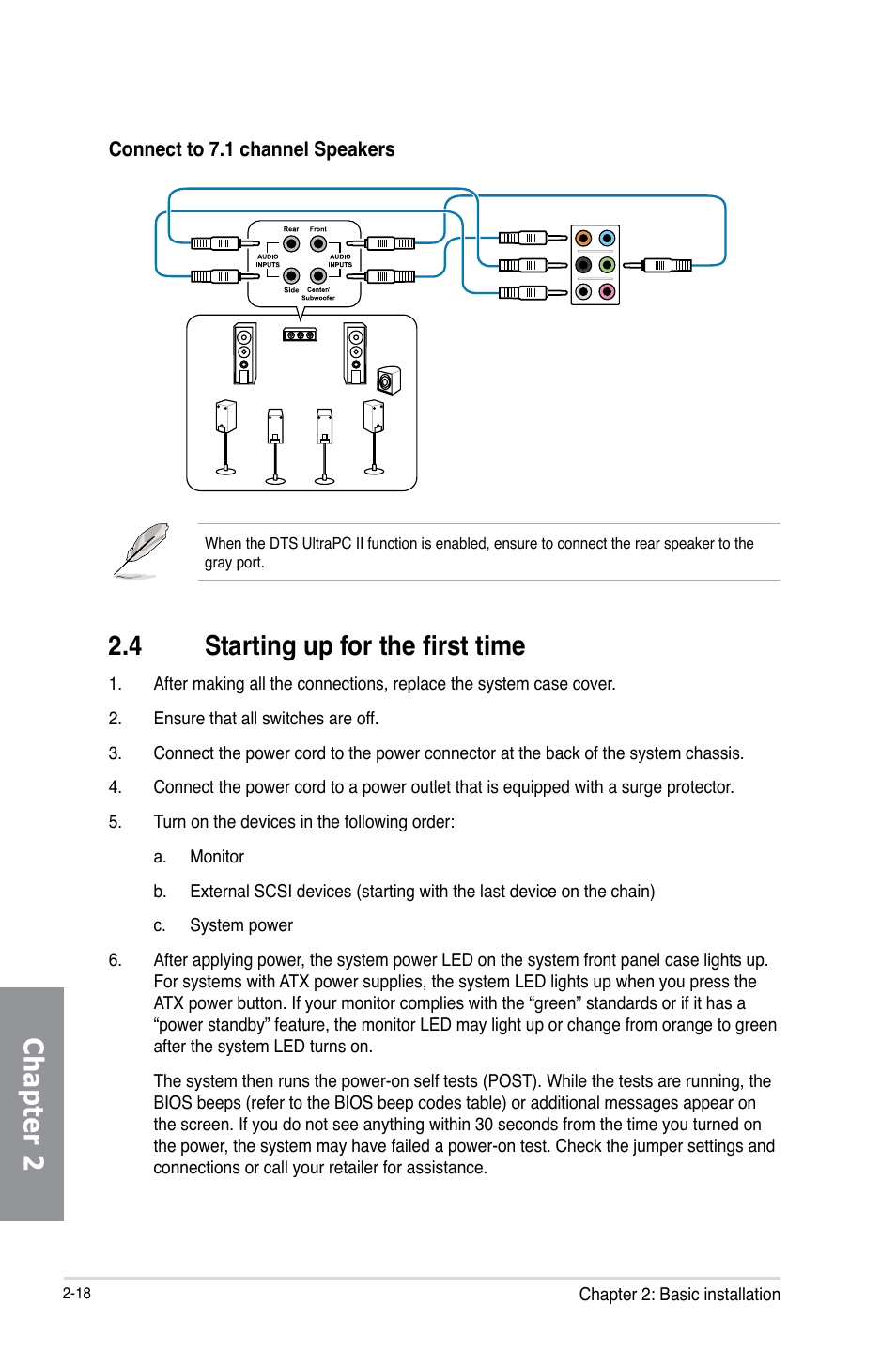 4 starting up for the first time, Starting up for the first time -18, Chapter 2 | Asus Z87-PRO User Manual | Page 80 / 168