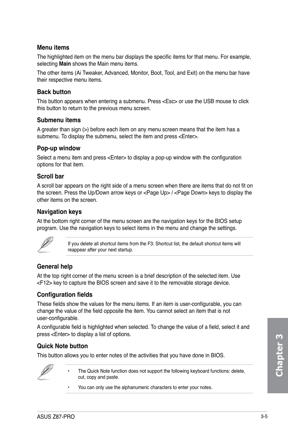 Chapter 3 | Asus Z87-PRO User Manual | Page 87 / 168