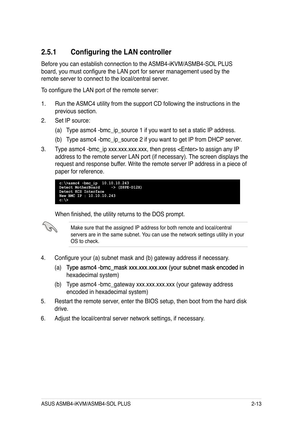 1 configuring the lan controller | Asus ASMB4-iKVM User Manual | Page 31 / 84