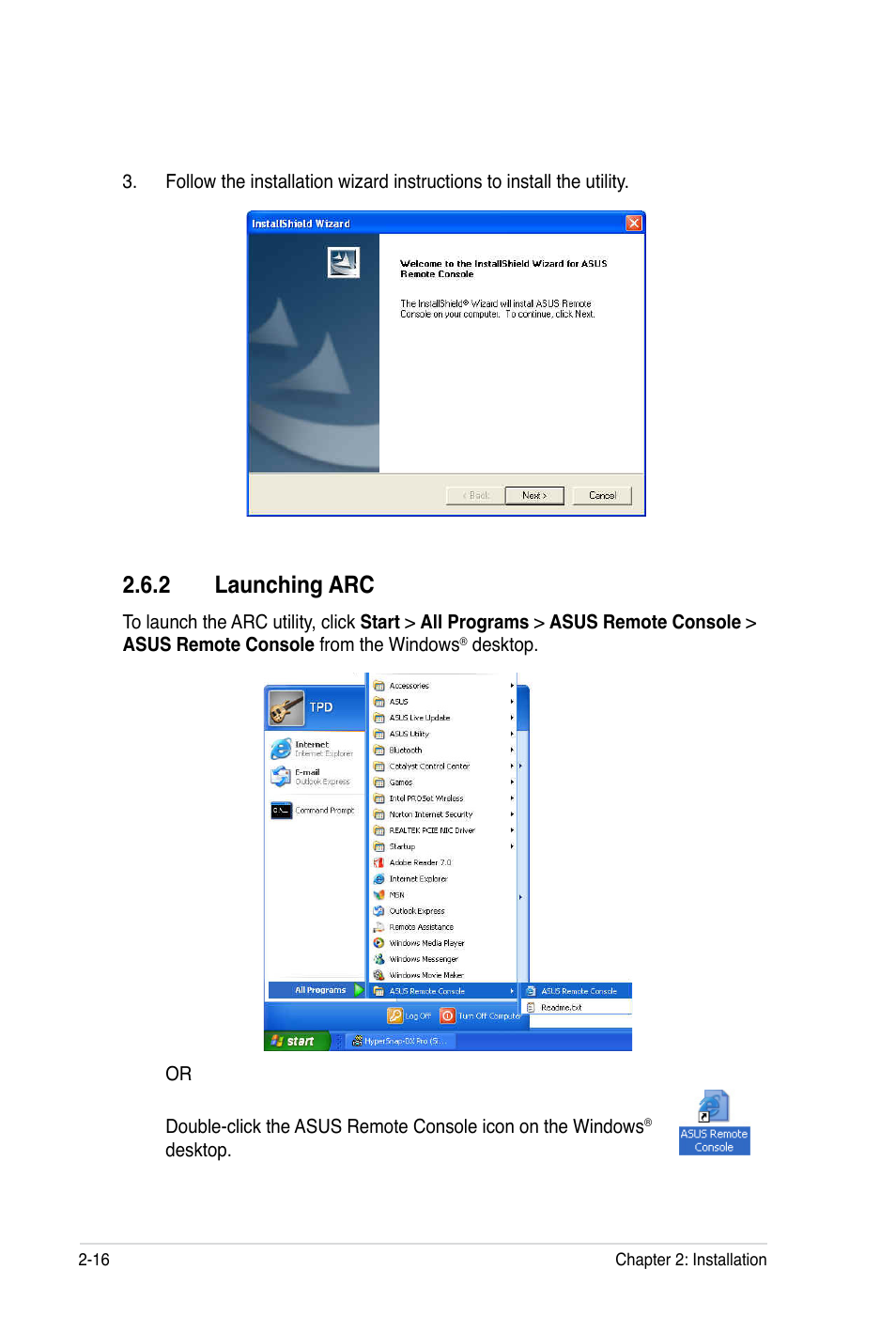 2 launching arc | Asus ASMB4-iKVM User Manual | Page 34 / 84