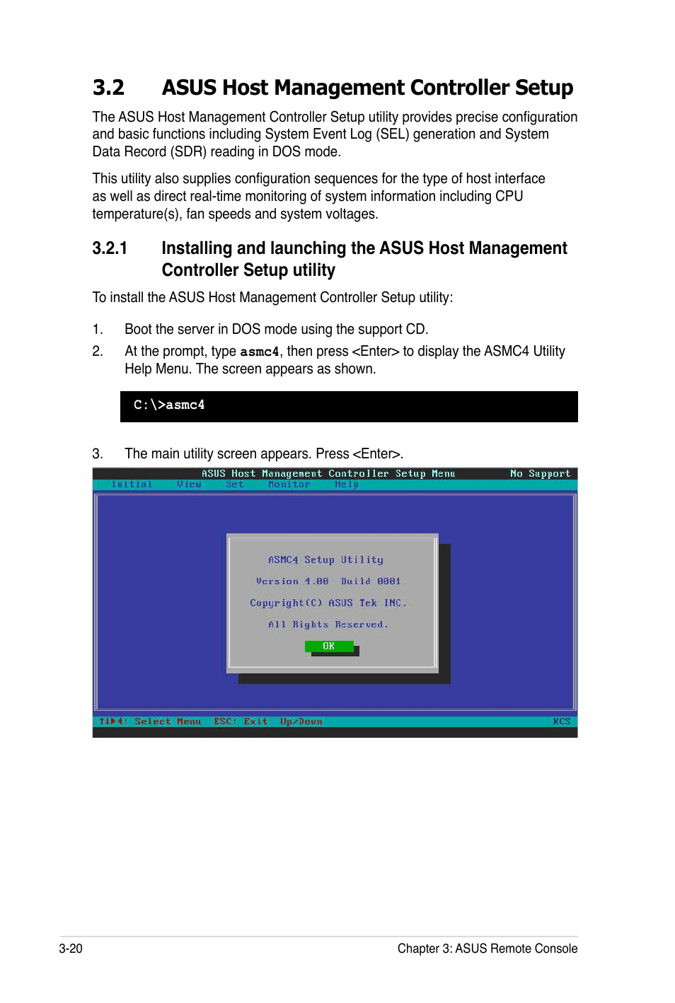 2 asus host management controller setup | Asus ASMB4-iKVM User Manual | Page 54 / 84
