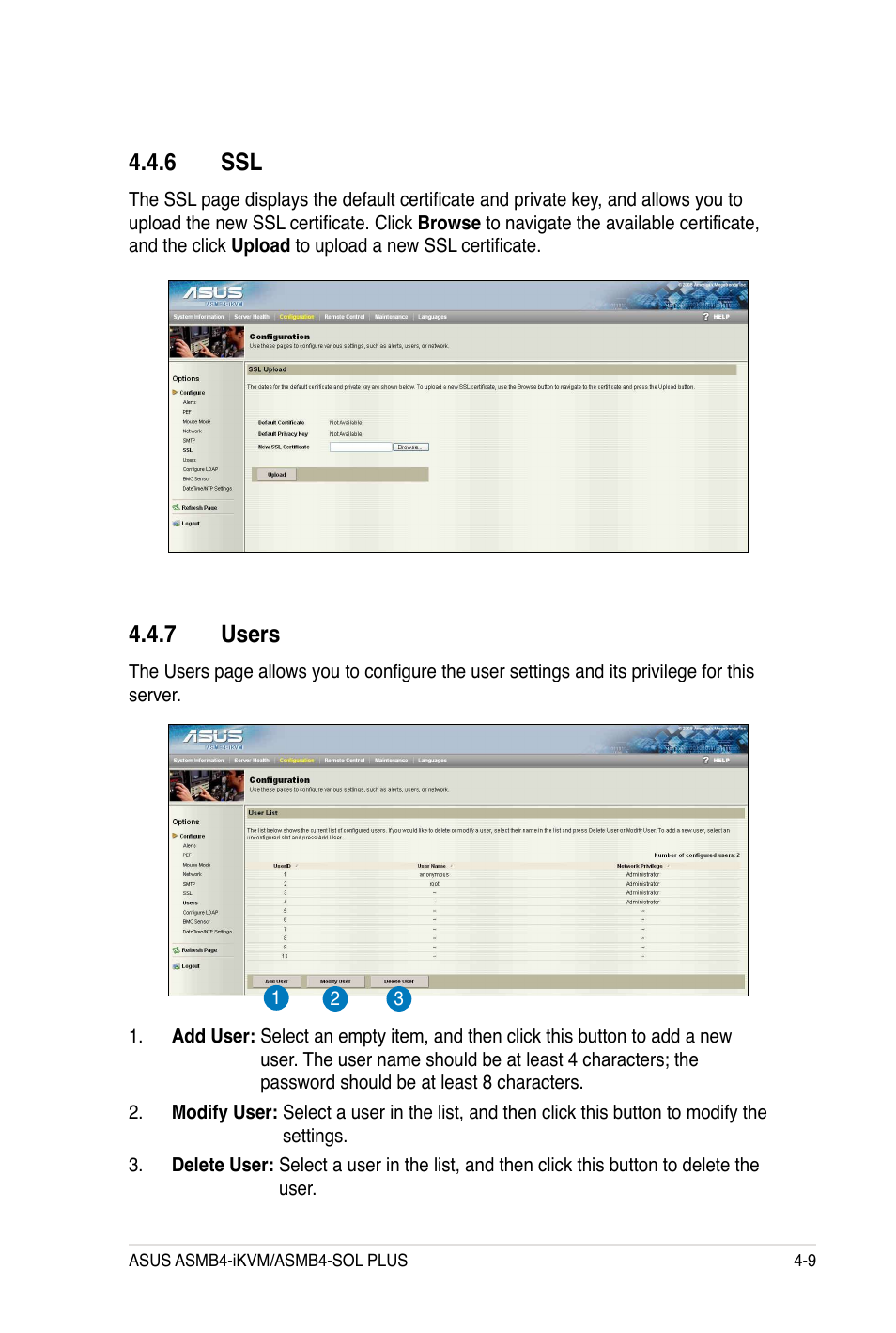 6 ssl, 7 users | Asus ASMB4-iKVM User Manual | Page 69 / 84