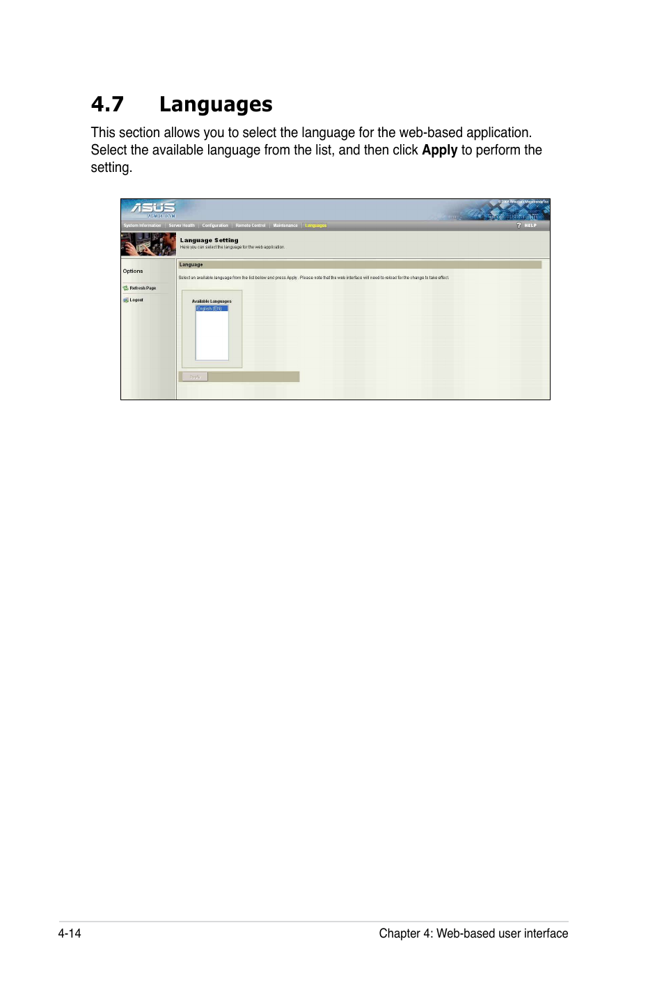 7 languages | Asus ASMB4-iKVM User Manual | Page 74 / 84