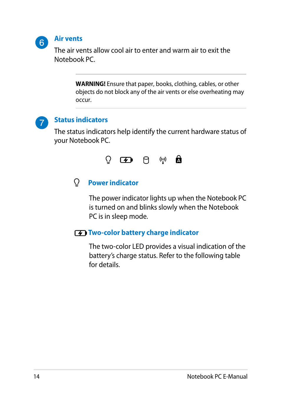 Asus V301LP User Manual | Page 14 / 126