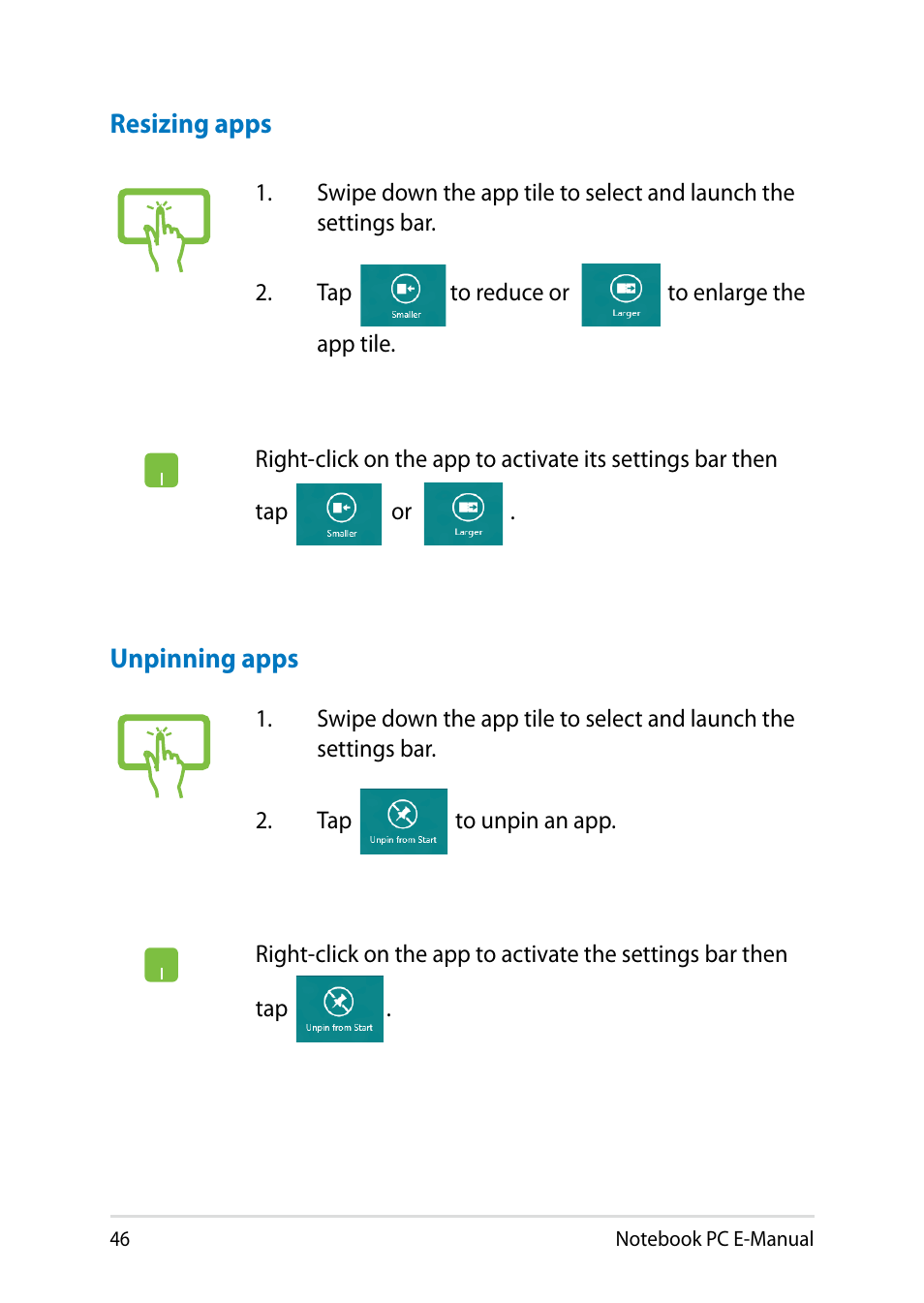 Asus V301LP User Manual | Page 46 / 126