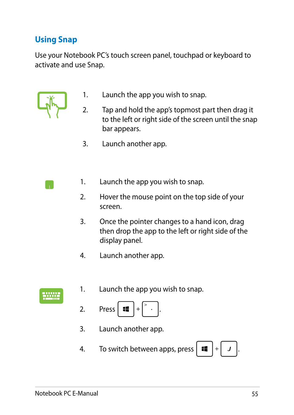 Asus V301LP User Manual | Page 55 / 126