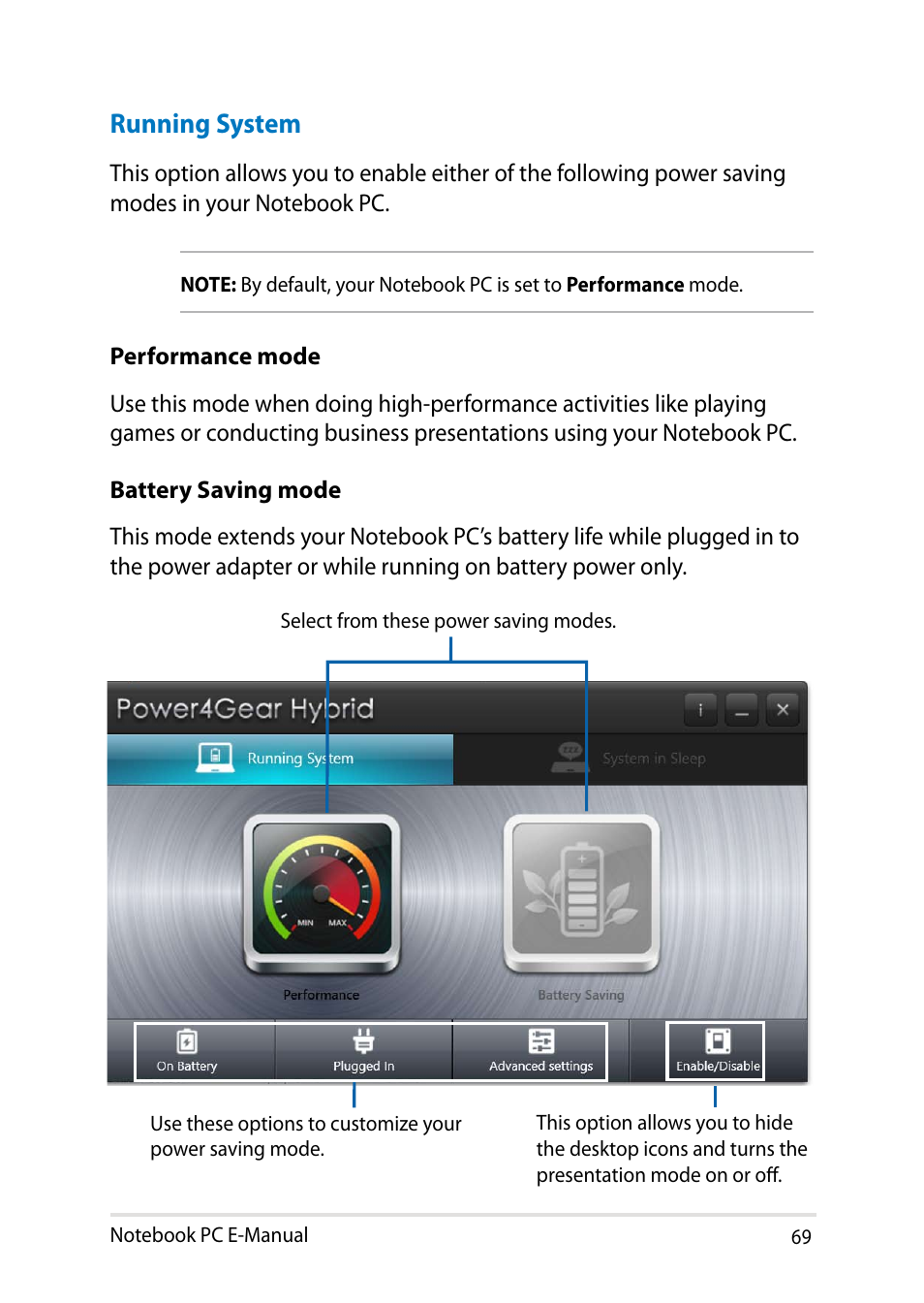 Running system | Asus V301LP User Manual | Page 69 / 126