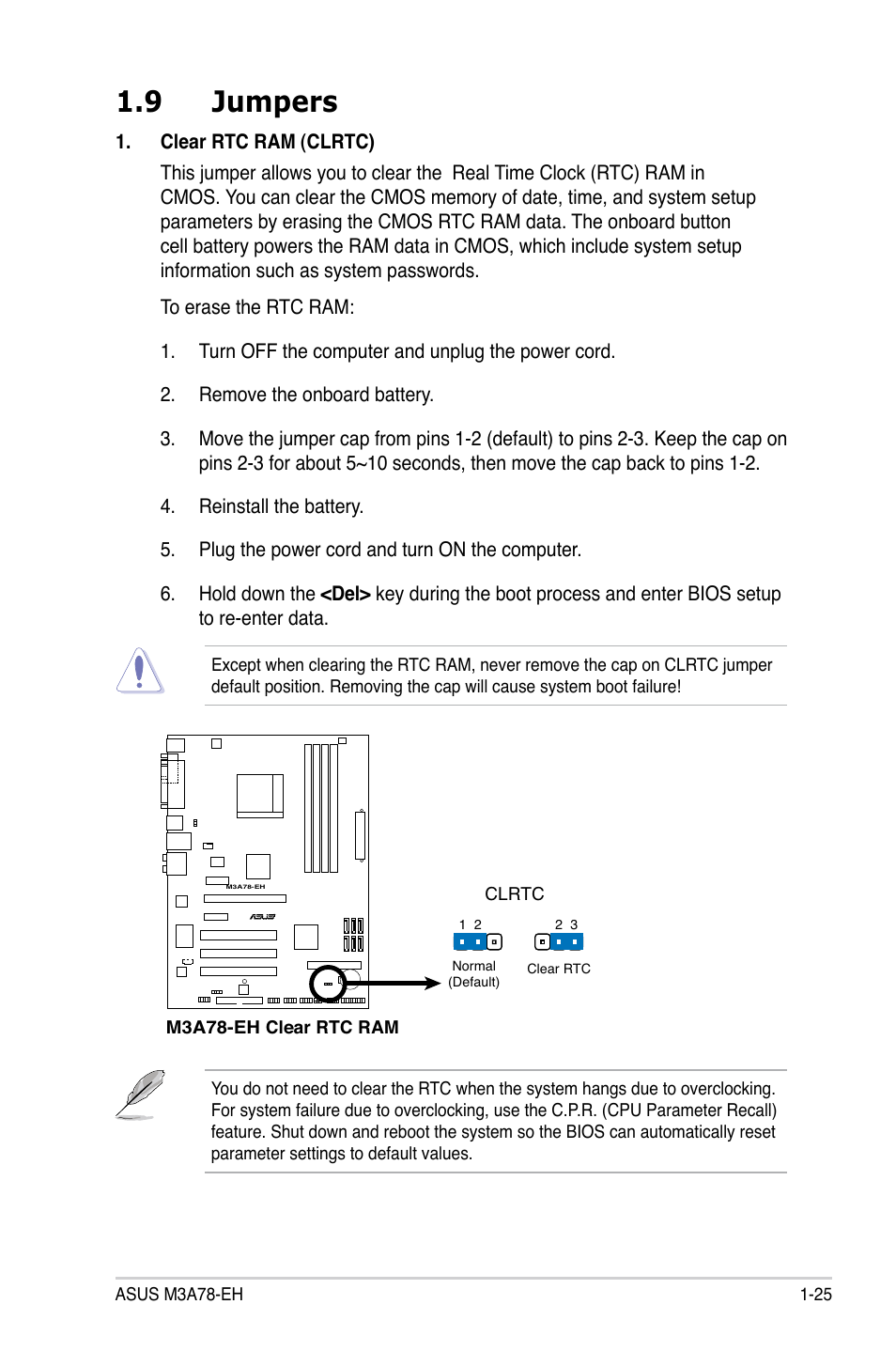 9 jumpers | Asus M3A78-EH User Manual | Page 37 / 98