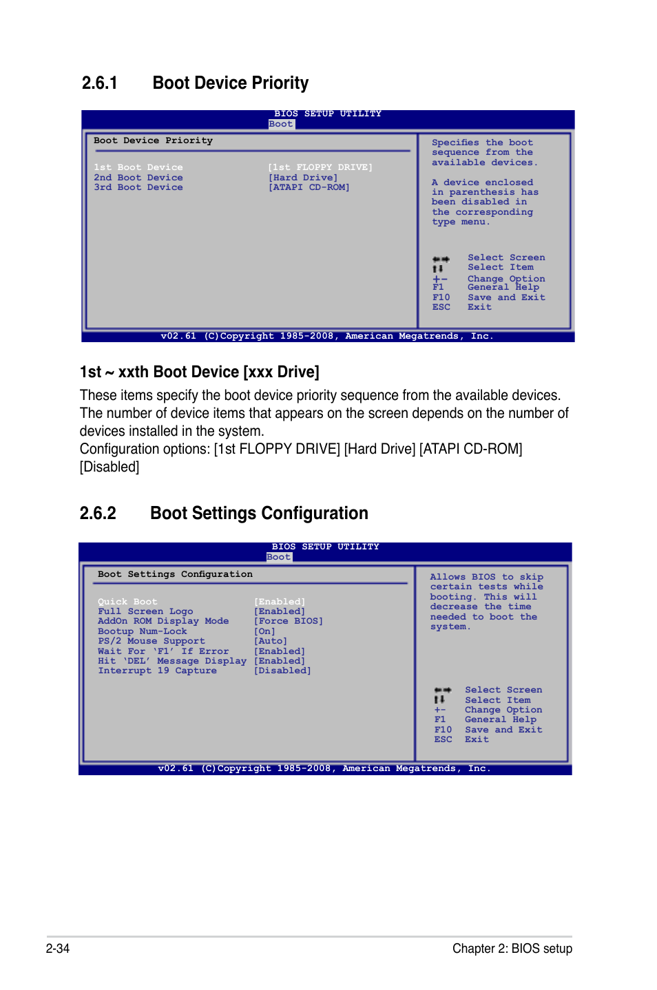 2 boot settings configuration, 1 boot device priority, 1st ~ xxth boot device [xxx drive | 34 chapter 2: bios setup | Asus M3A78-EH User Manual | Page 84 / 98