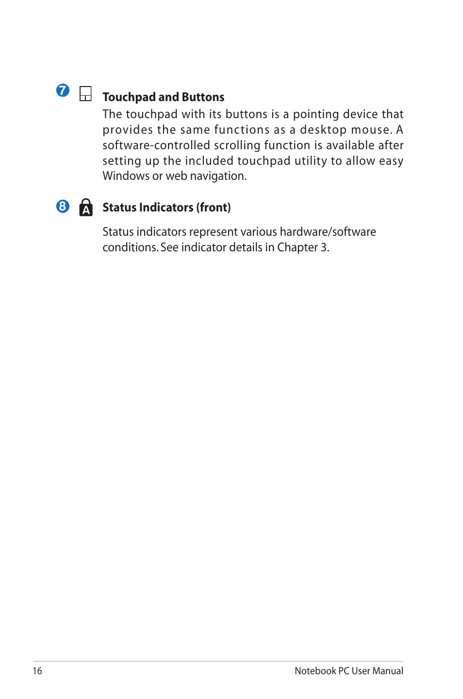 Asus R400N User Manual | Page 16 / 116