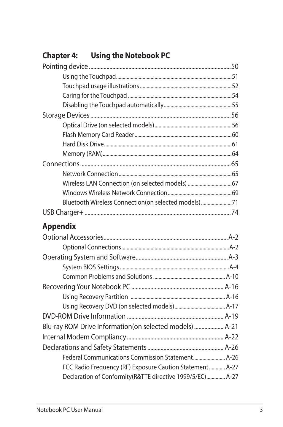 Asus R400N User Manual | Page 3 / 116