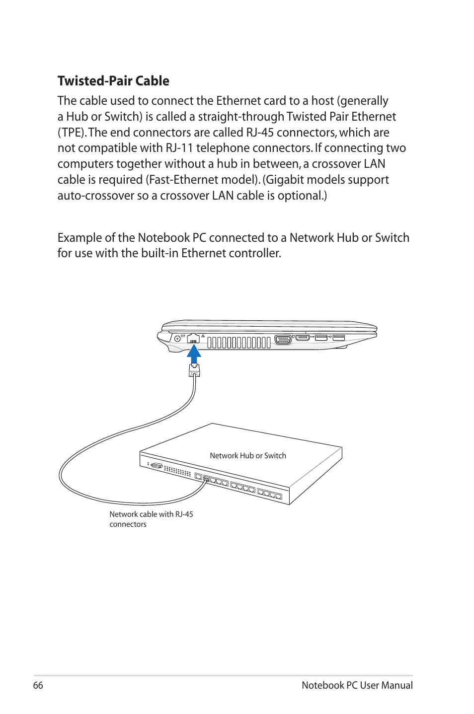 Twisted-pair cable | Asus R400N User Manual | Page 66 / 116